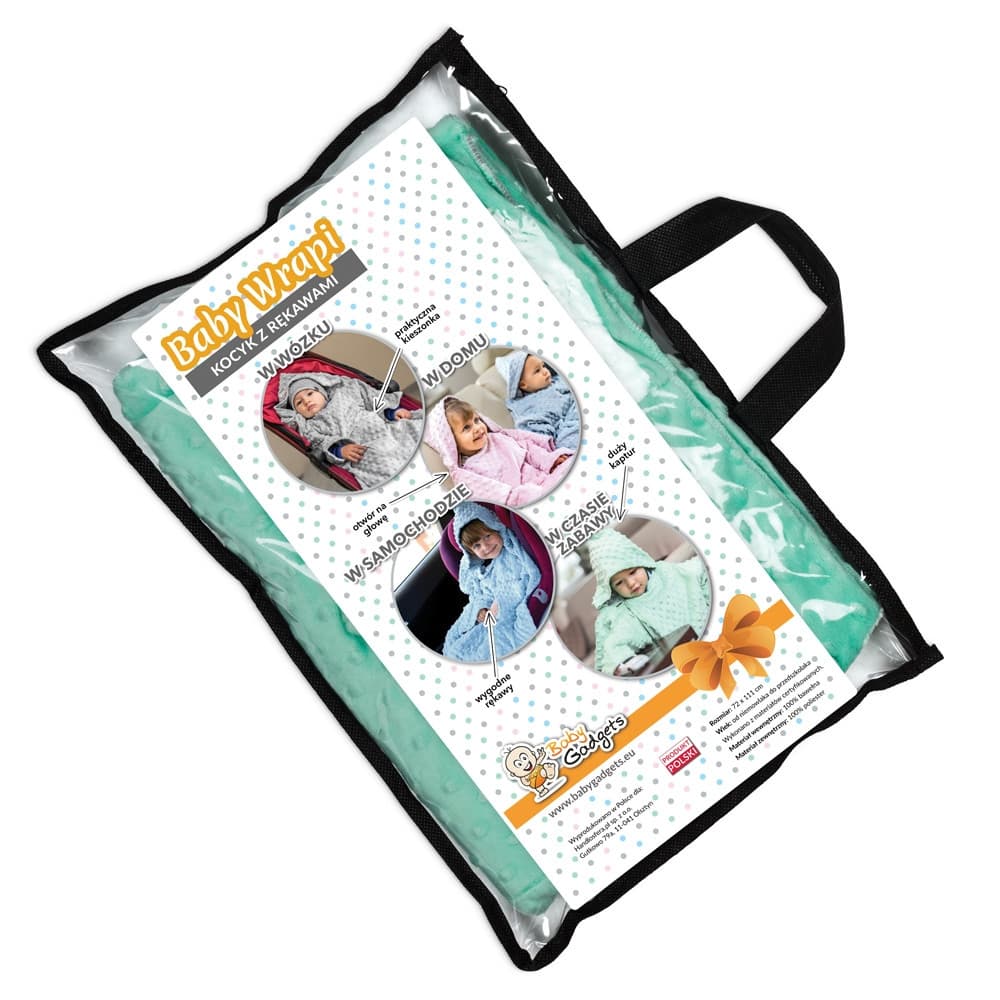 Kocyk z rękawami kapturem Róż dla dziecka dzieci