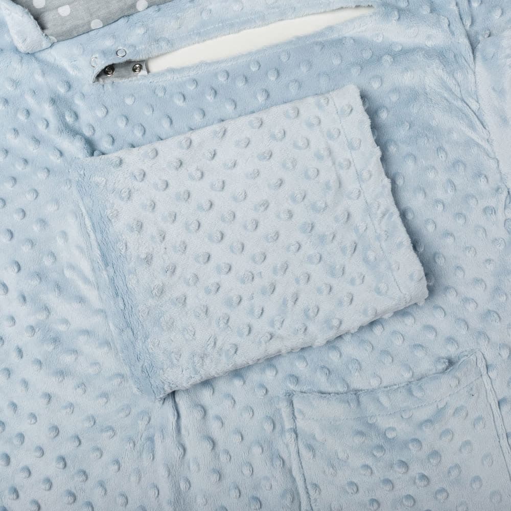 Kocyk z rękawami kapturem Błękitny dla dziecka